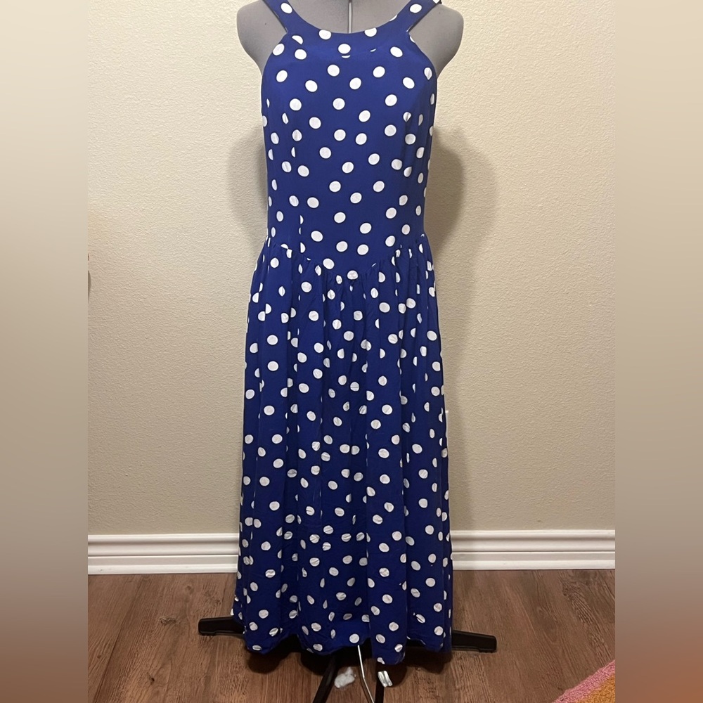 Vintage Leslie lucks Blue Polka Dot Pinup Dress